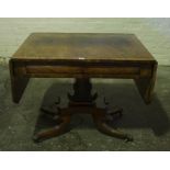 Regency Walnut Sofa Table, circa early 19th century, in the style of Gillows, Having two small