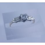 Gold and Diamond Single Stone Ring, the diamond stone measures just below a half carat, also with