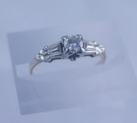 Gold and Diamond Single Stone Ring, the diamond stone measures just below a half carat, also with