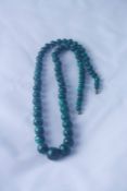 Malachite Graduated Bead Necklace, approximately 29cm long