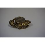 9ct Gold and Enamel Mourning Brooch, unmarked tested for 9ct, engraved to reverse, 13.5 grams,