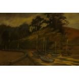 Sheila Arnot (20th Century) "Boats at Cramond Edinburgh" Pastel, signed and dated 1988 to lower