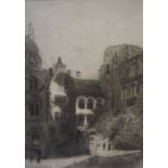 Willie Rawson Etching, also with three other etchings, (4)