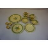 Collection of Clarice Cliff Honeydew Pattern Tea and Breakfast Wares, 15 pieces