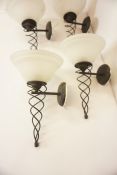 Set of Four Modern Wall Lights, (4)