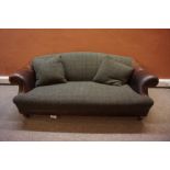 Tetrad Harris Tweed & Leather Four Piece Lounge Suite, Comprising of three seater sofa, stool and