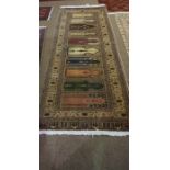 Herekeh Rug, Decorated with multicoloured geometric motifs on a cream and beige ground, 223cm x