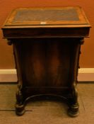 Victorian Rosewood Davenport, Having a fall front, five drawers to one side with opposing dummy