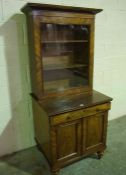 Victorian Mahogany Bookcase on Cupboard Base, Having a glazed door enclosing a shelved interior,