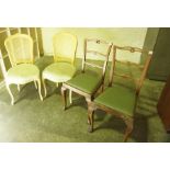 Pair of Bergere Dining Chairs, Having label to underside for William L McLean, also with a pair of