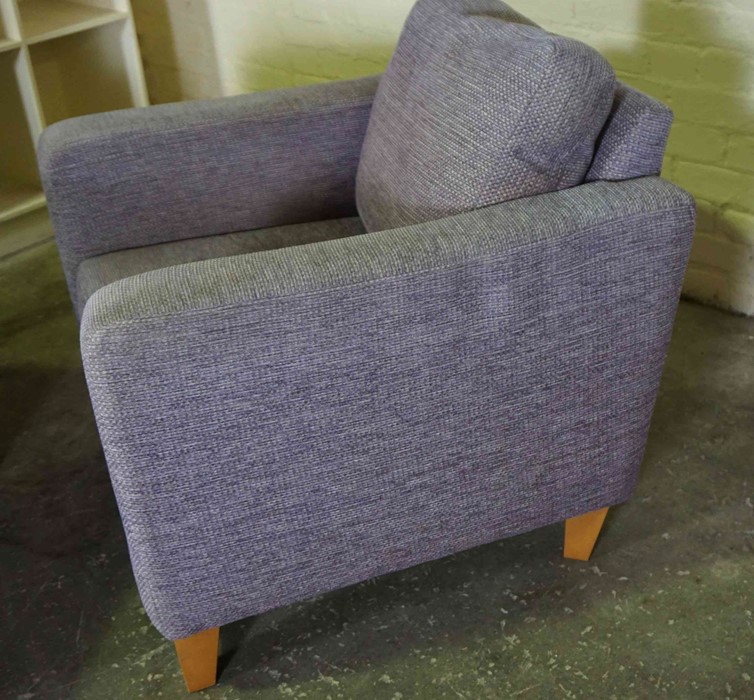 Pair of Schreiber Armchairs, Upholstered in purple fabric, 70cm high, (2) - Image 3 of 7