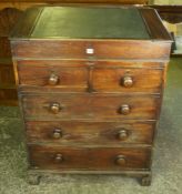 Georgian Mahogany Clerks Chest of Drawers, circa early 19th century, Having a tooled desk to the