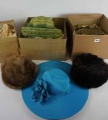 Assorted Dress Hats, some examples boxed and retailed by Jenners of Edinburgh, approximately 10 in