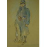 French School (circa early 20th century) "Soldier" Pastel, written in pencil in French to lower