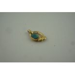 18ct Gold Fire Opal and Diamond Pendant, stamped 750, overall weight 1.6 grams, also with a pair