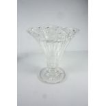 Large Crystal Vase by Stuart Crystal, with spreader insert, raised on a circular foot, 28cm high