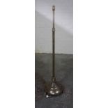 Brass Telescopic Floor Lamp, Raised on a circular platform base, 140cm high