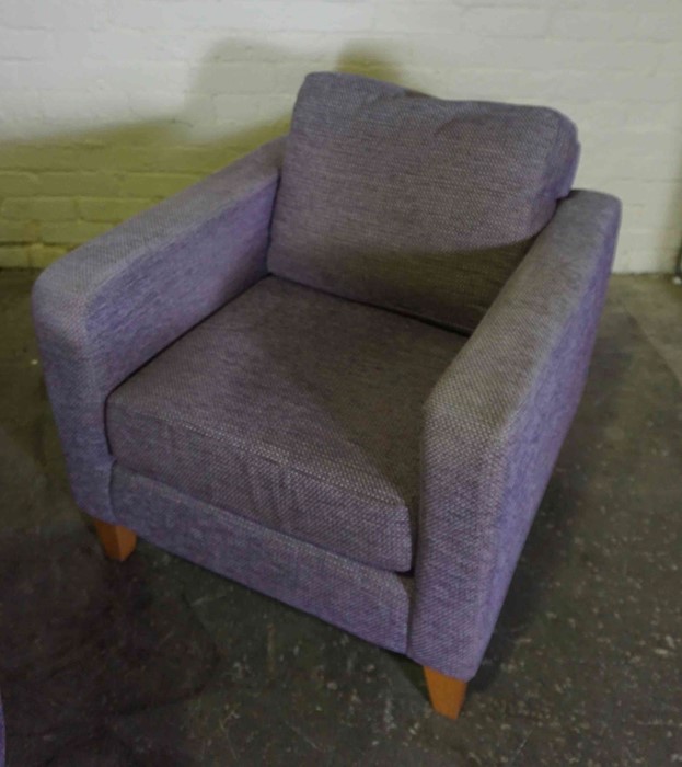 Pair of Schreiber Armchairs, Upholstered in purple fabric, 70cm high, (2) - Image 5 of 7