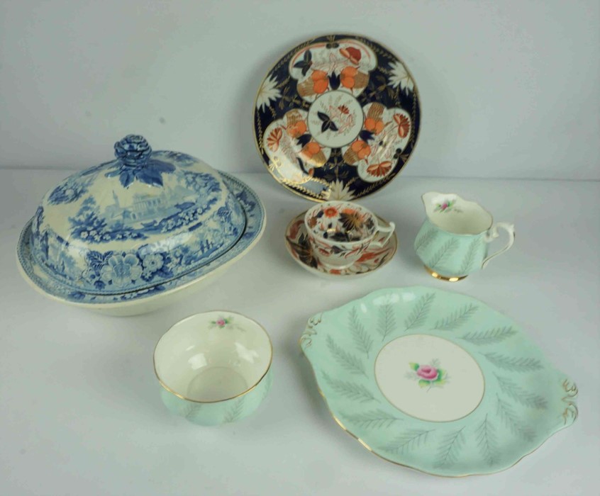 Mixed Lot of China, Pottery and Crystal Wares, to include Victorian tea wares, Copeland Spode items,