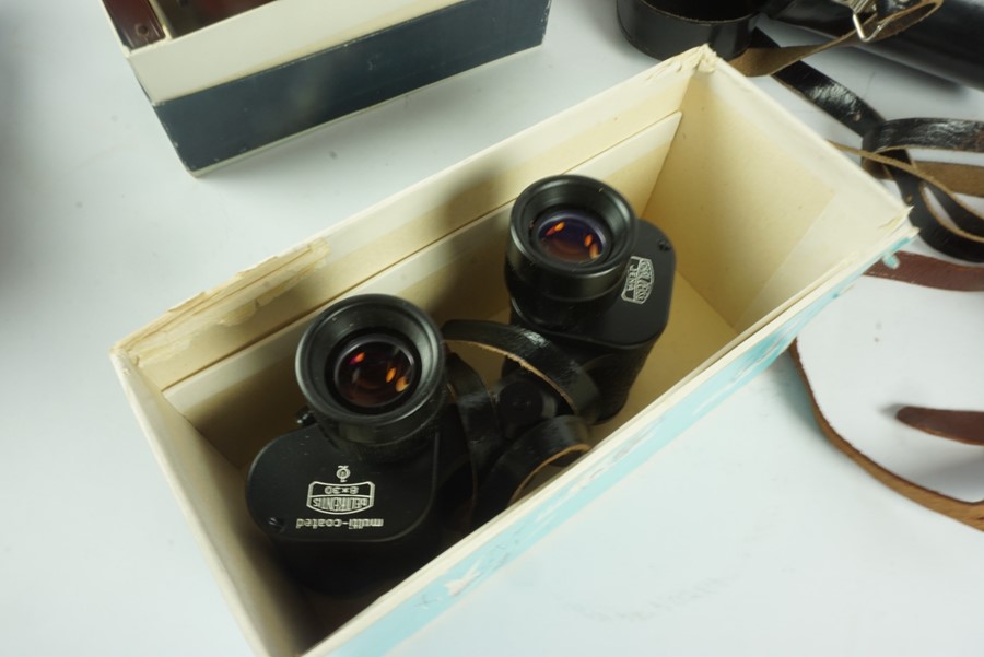 Three Pairs of Binoculars, Comprising of 10 x 50 Deluxe by Janik, pair of Russian 12 x 40, pair of 8 - Image 4 of 4