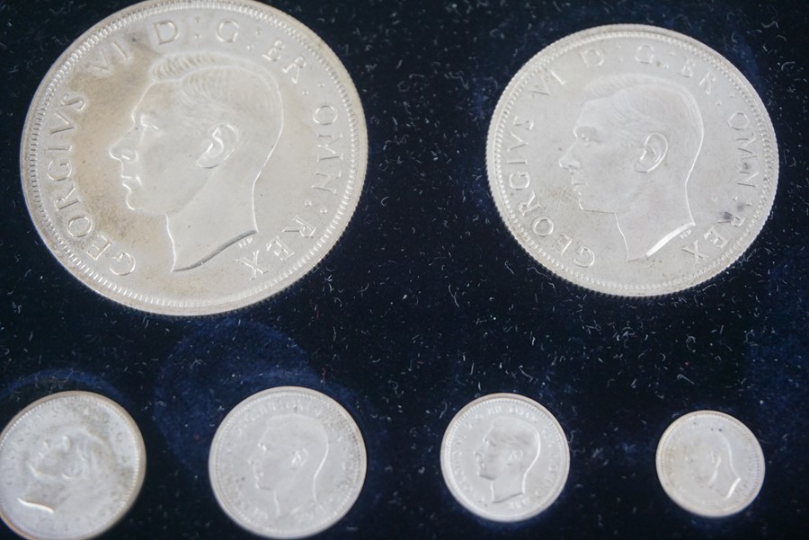 George VI 1937 Specimen Coin Set, Crown through to Farthing, in original tooled red leather case - Image 4 of 6