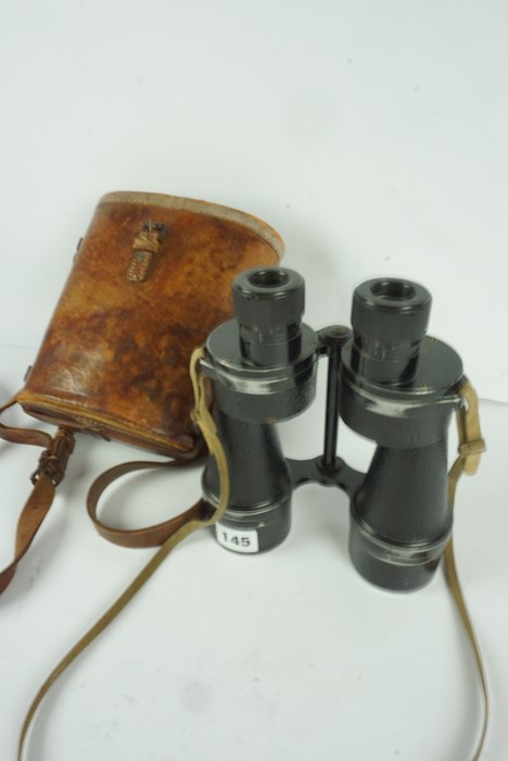 Pair of WWII Military Bino Prism No 5 Binoculars by Ross of London, Mk II x 7, stamped with military