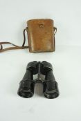 Pair of Bino Prism no 5 Binoculars by Ross of London, circa 1940, 21cm high, with leather case