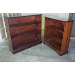 Two Modern Open Bookcases, Largest 105cm high, 109cm wide, 33cm deep, (2)