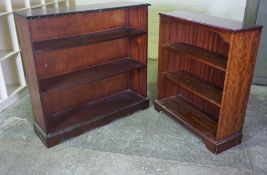 Two Modern Open Bookcases, Largest 105cm high, 109cm wide, 33cm deep, (2)