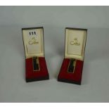 Two Lighters by Colibri of London, Initialled J&B (Justerini & Brooks) 6.5cm high, in original