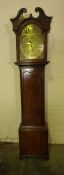 Grindal Dumfries, George III Oak Longcase Clock, Having a brass dial with subsidiary seconds dial,