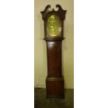 Grindal Dumfries, George III Oak Longcase Clock, Having a brass dial with subsidiary seconds dial,