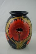 Moorcroft "Poppy" Pattern Tubelined Vase, signed W Moorcroft and dated 1913 to underside, 23cm