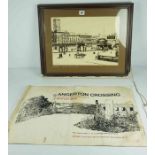 N Aspinall "Overhead Railway Liverpool 1893" signed print, signed in pencil, 29cm x 40cm, also