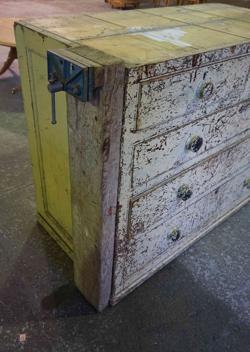 Victorian Painted Pine Tool Chest of Drawers, Lacking top section, having two small drawers above - Image 2 of 3