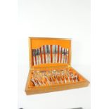 Eight Piece Canteen of Kings Pattern E.P.N.S Cutlery by Webber & Hill, not complete, in fitted box