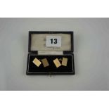 Pair of 9ct Gold Cufflinks, stamped 9ct, 7.5 grams, in fitted box