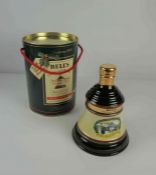 Bells Ceramic Whisky Decanter with Contents by Wade, Christmas 1990 edition, with outer tin