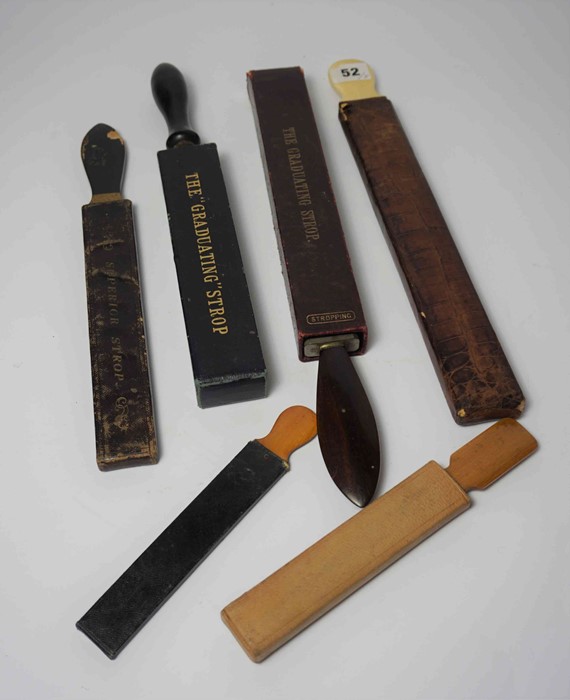 Victorian Knife Sharpening Strop, Having an ivory handle with monogram, in crocodile leather sheath, - Image 2 of 3