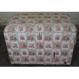 Fabric Covered Ottoman, Having a hinged top, 64cm high, 97cm wide, 55cm deep