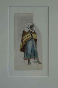 Keeley Halswelle (British 1832-1891) "Woman in Shawl" Watercolour, unsigned, 8.5cm x 4cm, mounted in