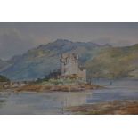 Frank Watson Wood (British 1900-1985) "Eilean Donan Castle" Watercolour, signed Watson Wood to lower