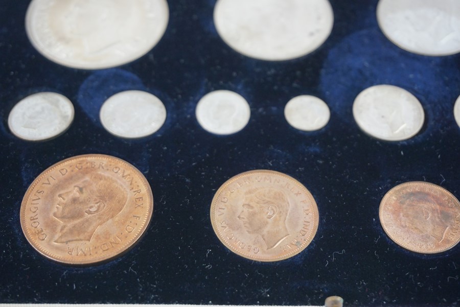 George VI 1937 Specimen Coin Set, Crown through to Farthing, in original tooled red leather case - Image 3 of 6