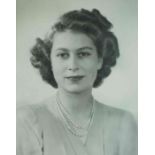 Royal Memorabilia, A Signed Black and White Photograph of Her Royal Highness Princess Elizabeth (