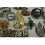 Quantity of Silver and Costume Jewellery, to include brooches, (12)