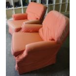 Pair of Fabric Upholstered Armchairs, 75cm high, (2)