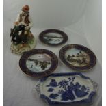 Quantity of Picture Plates, to include examples by Spode and Wedgwood, also with some china tea