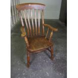 Vintage Stained Wood Smokers Type Armchair, 110cm high