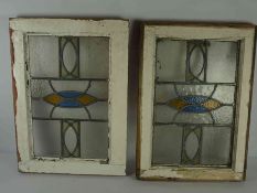 Five Leaded Glass Windows, various sizes, largest 90cm x 28cm, (5)