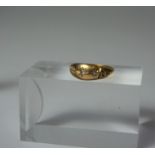 18ct Gold Diamond Ring, Set with three small diamond stones, Hallmarks for Birmingham, year date